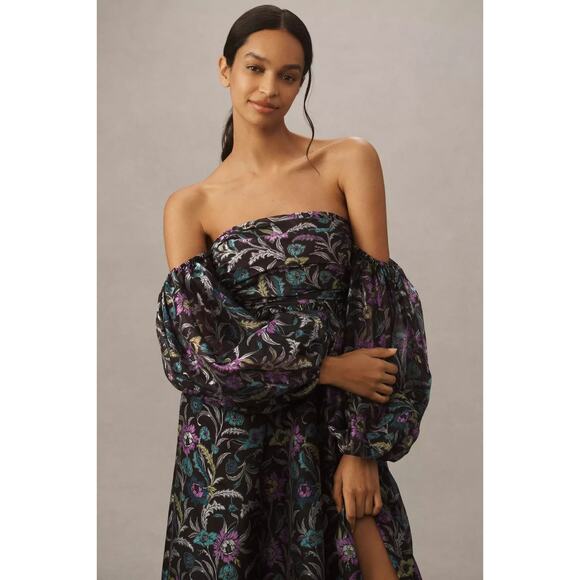 BHLDN Alissa Off-The-Shoulder Organza Maxi Dress Small - Picture 4 of 4